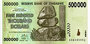 ЗИМБАБВЕ 500000 ДОЛЛАРОВ 1