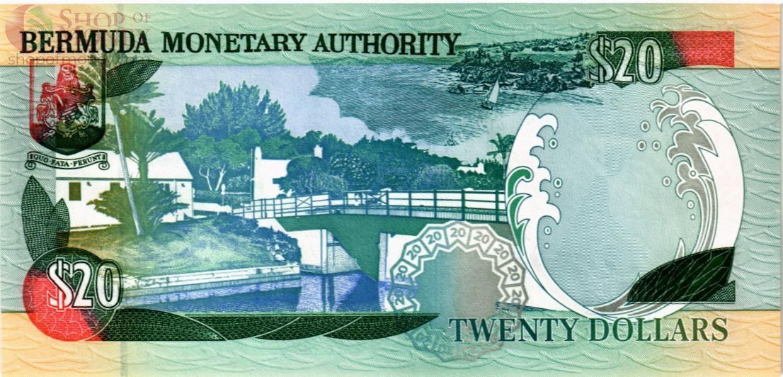 БЕРМУДСКИЕ ОСТРОВА 20 ДОЛЛАРОВ (ГОЛОГРАММА #2) 2