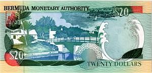 БЕРМУДСКИЕ ОСТРОВА 20 ДОЛЛАРОВ (ГОЛОГРАММА #2) 2