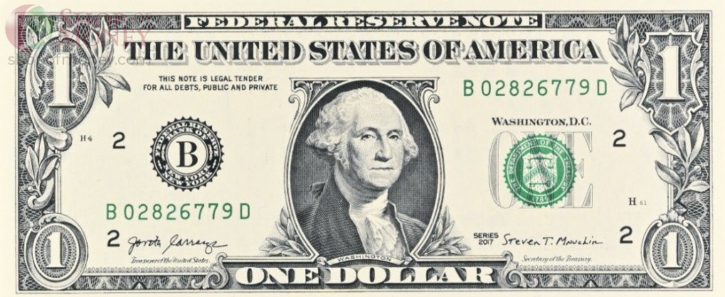 США 1 ДОЛЛАР (B - НЬЮ-ЙОРК - PMG - GRADE 64) #B02826779D 3