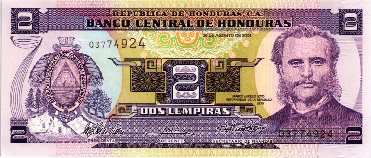 ГОНДУРАС 2 ЛЕМПИРЫ 1
