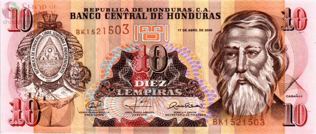 ГОНДУРАС 10 ЛЕМПИР 1