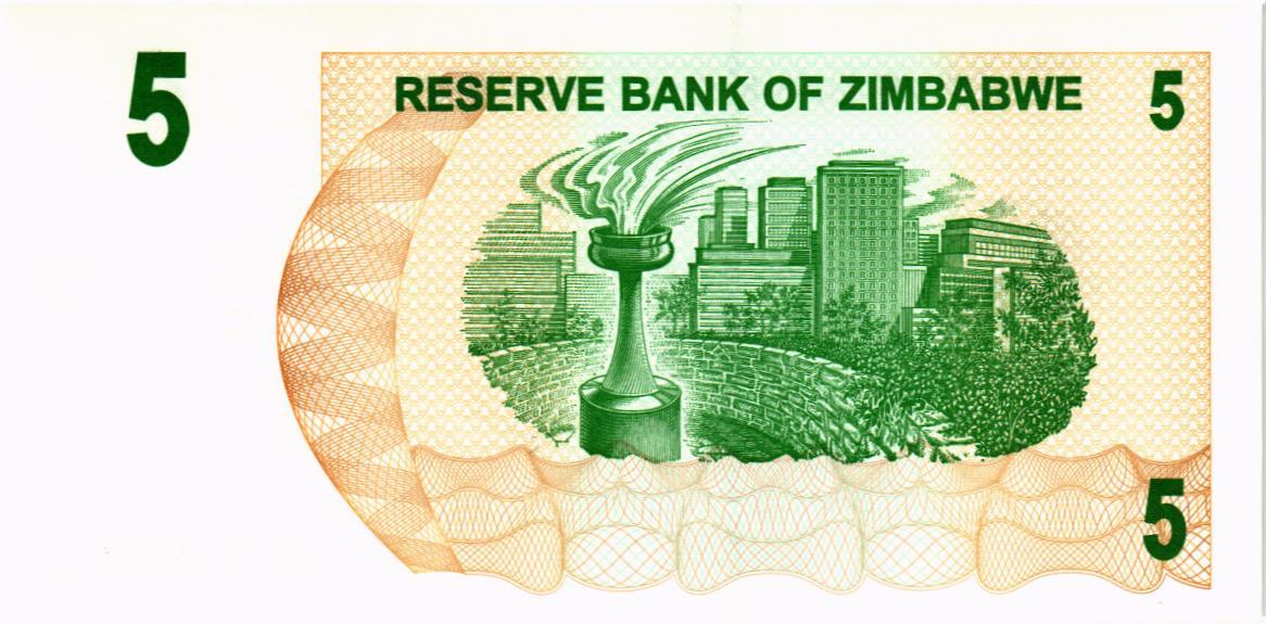 ЗИМБАБВЕ 5 ДОЛЛАРОВ 2