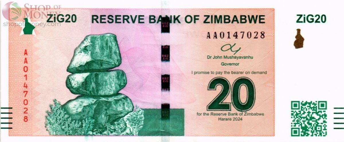 ЗИМБАБВЕ 20 ДОЛЛАРОВ 1