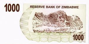 ЗИМБАБВЕ 1000 ДОЛЛАРОВ 2