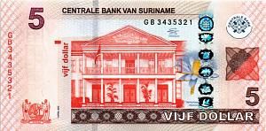 СУРИНАМ 5 ДОЛЛАРОВ 1