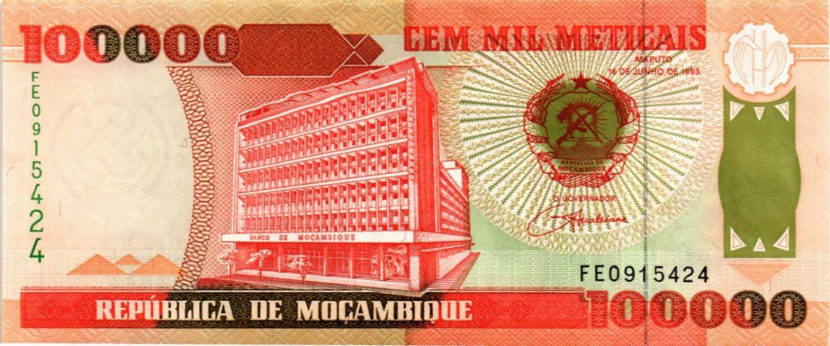 МОЗАМБИК 100000 МЕТИКАЛЬ 1