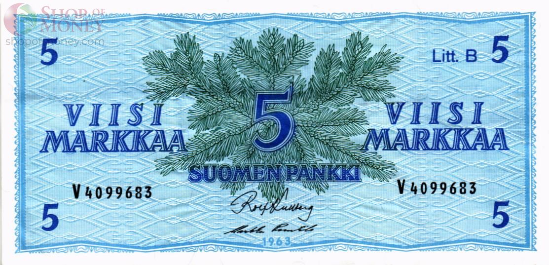 ФИНЛЯНДИЯ 5 МАРОК (Litt. B) 1