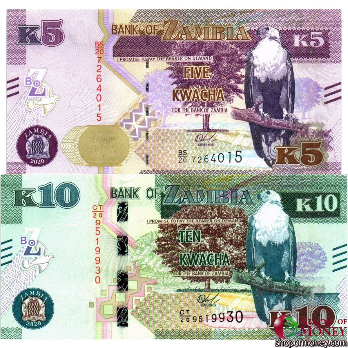 ЗАМБИЯ НАБОР 5 10 КВАЧА 1