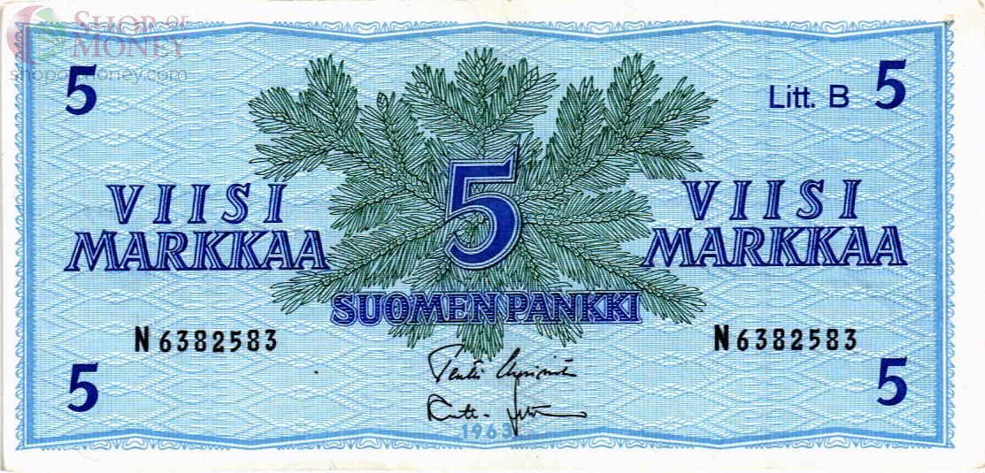 ФИНЛЯНДИЯ 5 МАРОК (Litt. B) 1