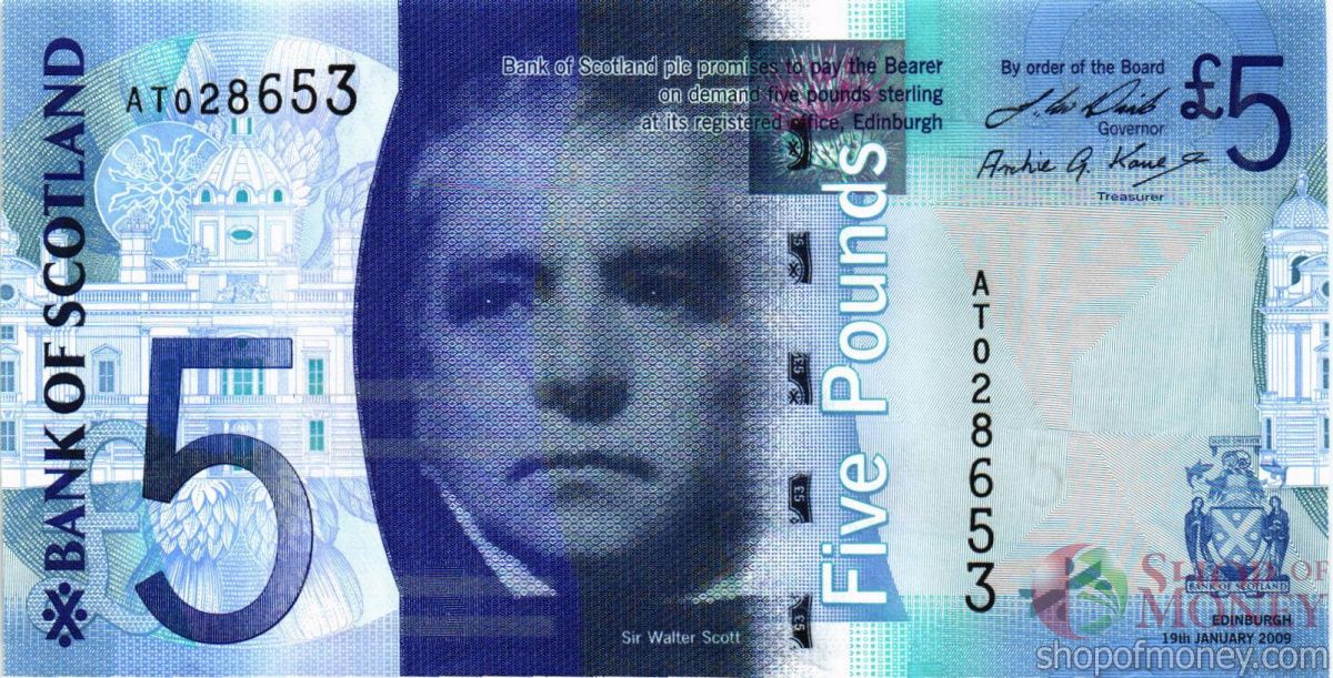 ШОТЛАНДИЯ 5 ФУНТОВ (BANK OF SCOTLAND) 1