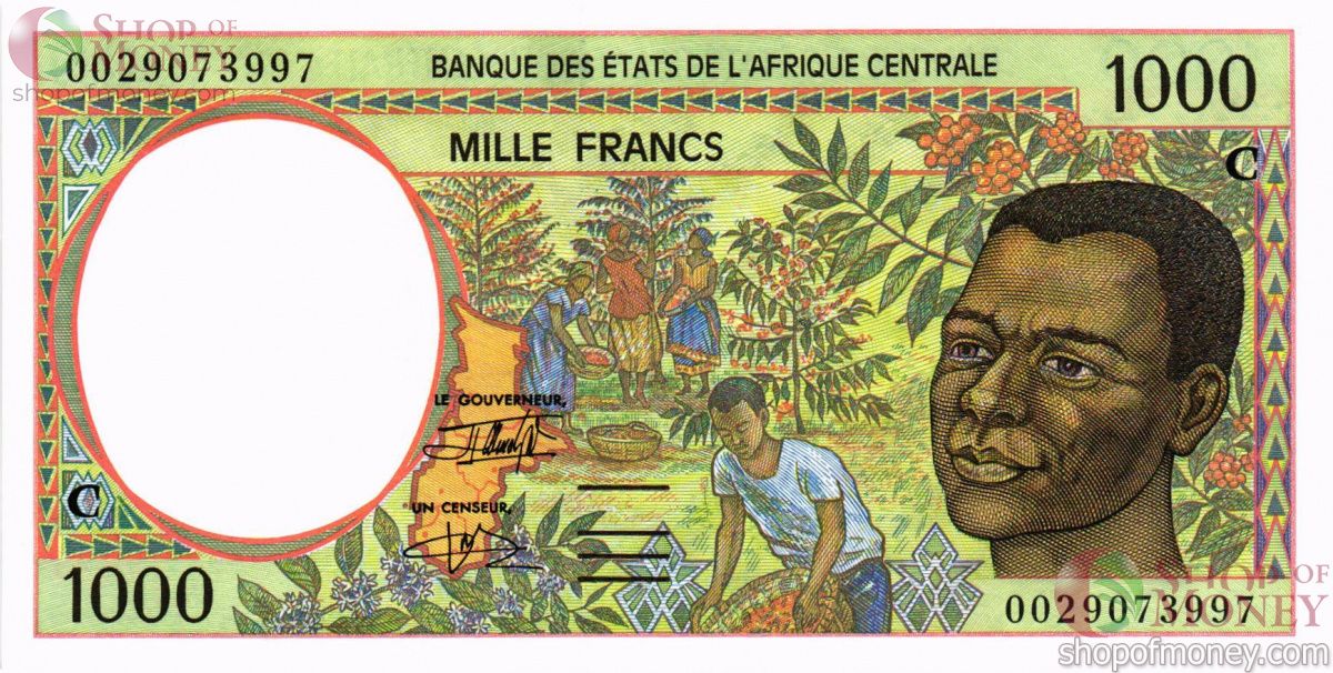 ЦЕНТРАЛЬАЯ АФРИКАНСКАЯ РЕСПУБЛИКА (-С-КОНГО) 1000 ФРАНКОВ 1