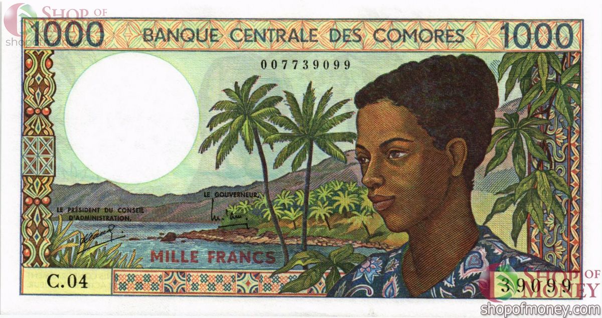 КОМОРСКИЕ ОСТРОВА 1000 ФРАНКОВ 1