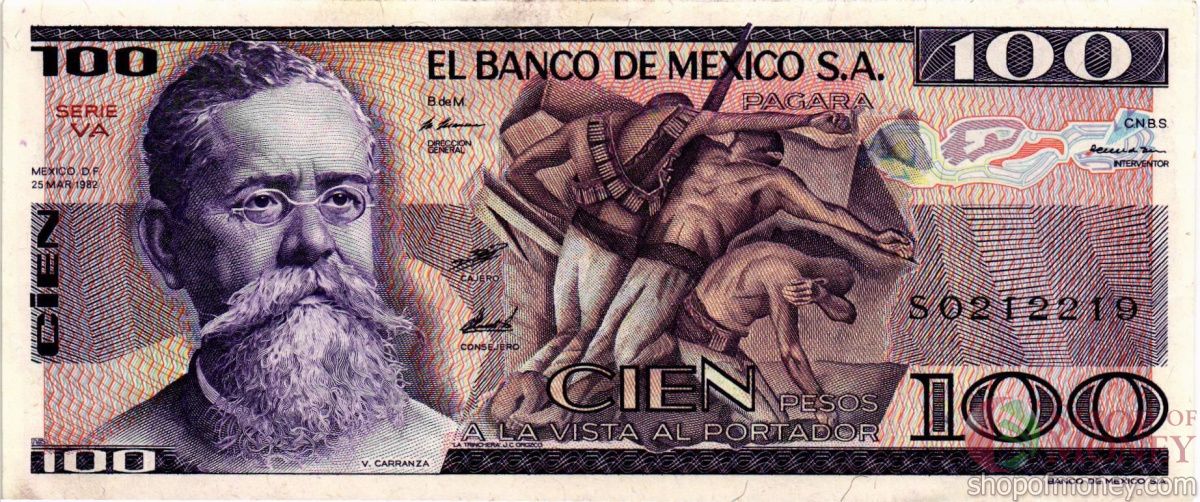 МЕКСИКА 100 ПЕСО (-VA- СЕРИЯ) 1
