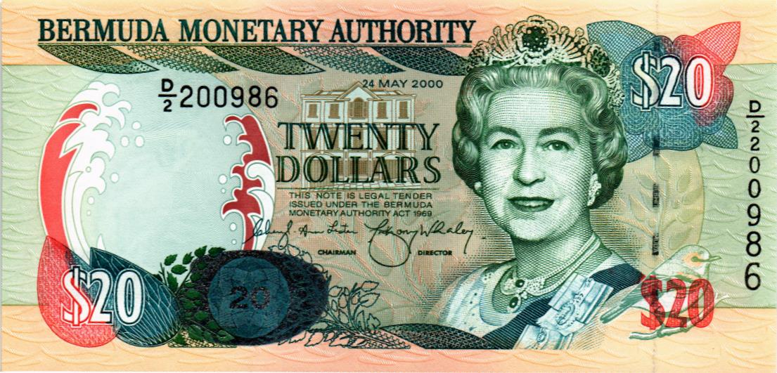 БЕРМУДСКИЕ ОСТРОВА 20 ДОЛЛАРОВ (ГОЛОГРАММА #2) 1