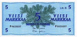 ФИНЛЯНДИЯ 5 МАРОК (Litt. B) 1