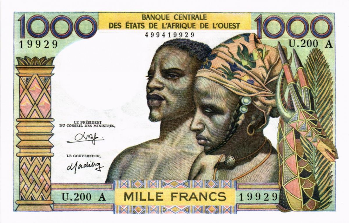 WAS - КОТ-Д'ИВУАР 1000 ФРАНКОВ (A) 1