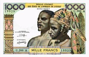 WAS - КОТ-Д'ИВУАР 1000 ФРАНКОВ (A) 1