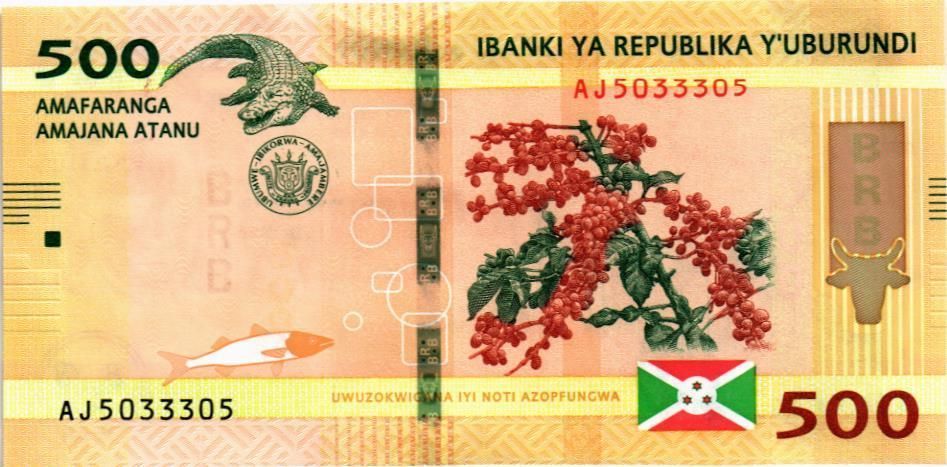 БУРУНДИ 500 ФРАНКОВ #AJ5033305 1