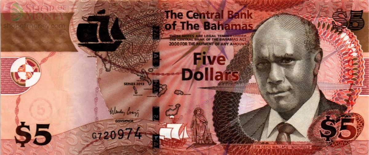 БАГАМСКИЕ ОСТРОВА 5 ДОЛЛАРОВ 1