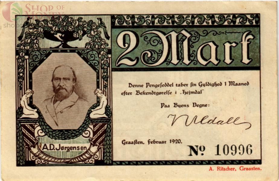 ДАНИЯ-ГЕРМАНИЯ 2 МАРКИ (НОТГЕЛЬД) 2