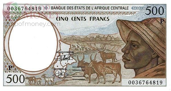 CAS - ЧАД 500 ФРАНКОВ (P) 1