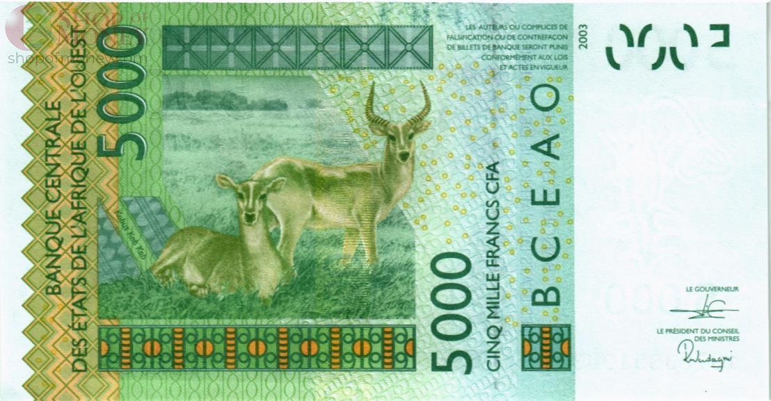 WAS - ТОГО 5000 ФРАНКОВ (T) 2