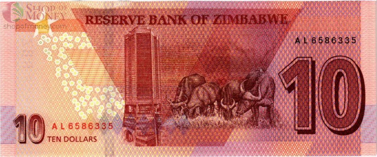 ЗИМБАБВЕ 10 ДОЛЛАРОВ 2