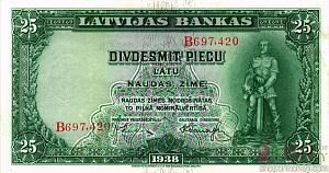 ЛАТВИЯ 25 ЛАТ 1