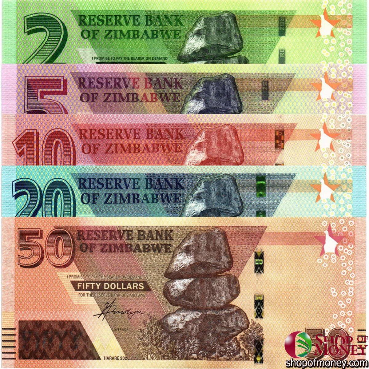 ЗИМБАБВЕ 2-5-10-20-50 ДОЛЛАРОВ 1