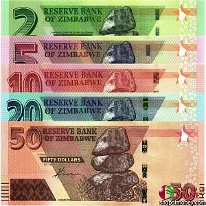 ЗИМБАБВЕ 2-5-10-20-50 ДОЛЛАРОВ 1