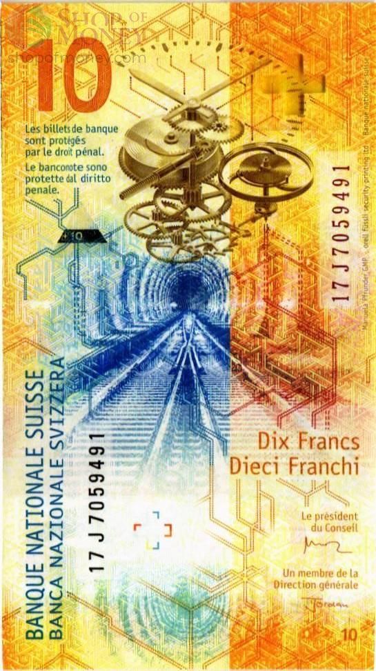 ШВЕЙЦАРИЯ 10 ФРАНКОВ 2
