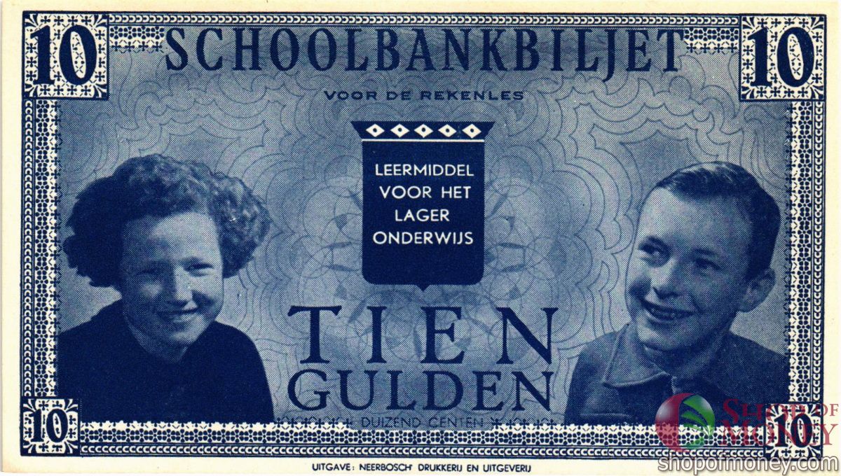 НИДЕРЛАНДЫ 10 ГУЛЬДЕНОВ (ШКОЛЬНЫЕ ДЕНЬГИ) 1