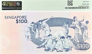 СИНГАПУР 100 ДОЛЛАРОВ (PMG - GRADE 64) 2