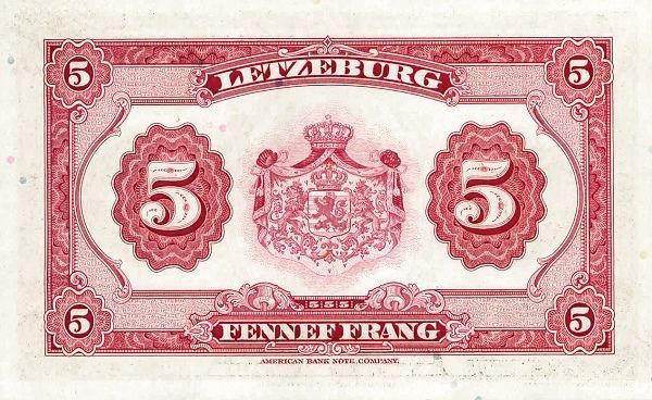 ЛЮКСЕМБУРГ 5 ФРАНКОВ 2