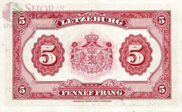 ЛЮКСЕМБУРГ 5 ФРАНКОВ 2