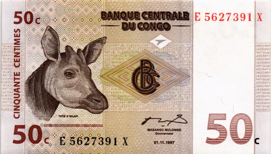 КОНГО ДР 50 САНТИМОВ 1
