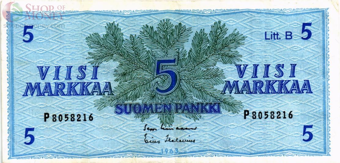 ФИНЛЯНДИЯ 5 МАРОК (Litt. B) 1