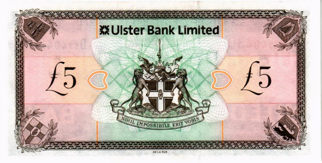 СЕВЕРНАЯ ИРЛАНДИЯ 5 ФУНТОВ (ULSTER BANK) 2