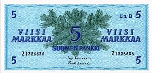 ФИНЛЯНДИЯ 5 МАРОК (Litt. B) 1