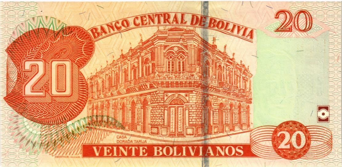 БОЛИВИЯ 20 БОЛИВИАНО 2