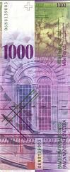 ШВЕЙЦАРИЯ 1000 ФРАНКОВ 2