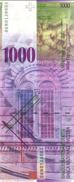 ШВЕЙЦАРИЯ 1000 ФРАНКОВ 2
