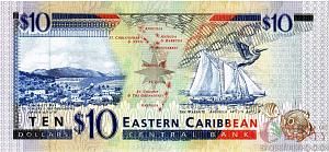 ВОСТОЧНЫЕ КАРИБЫ 10 ДОЛЛАРОВ (Сент-Люсия) 2