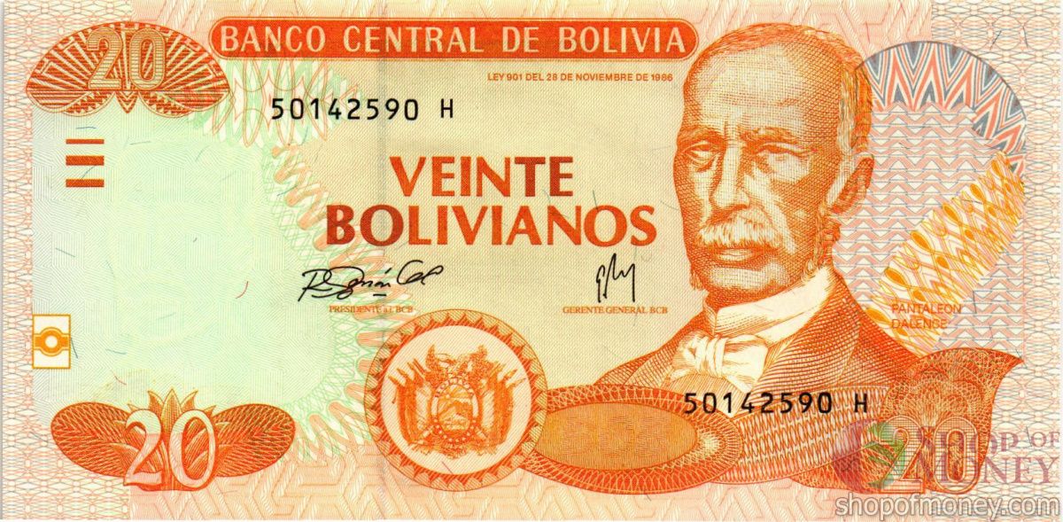 БОЛИВИЯ 20 БОЛИВИАНО 1