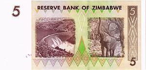 ЗИМБАБВЕ 5 ДОЛЛАРОВ (-AA-) 2