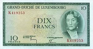 ЛЮКСЕМБУРГ 10 ФРАНКОВ 1