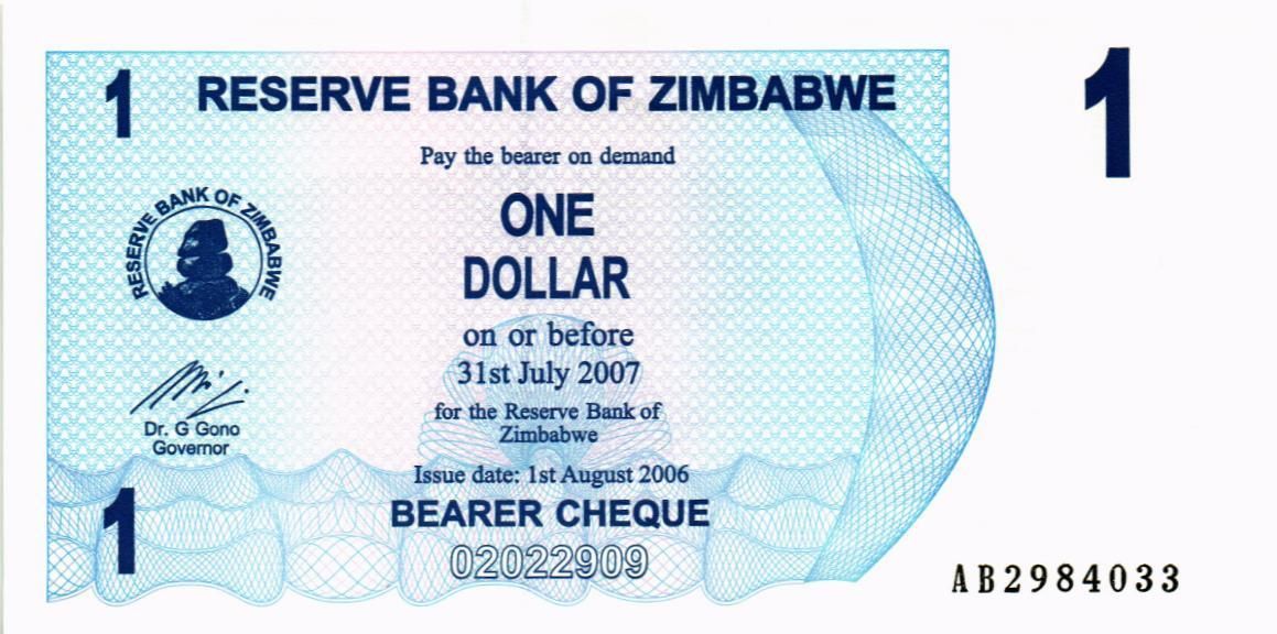 ЗИМБАБВЕ 1 ДОЛЛАР 1