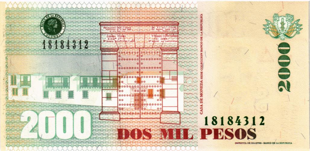 КОЛУМБИЯ 2000 ПЕСО (28.08.2013) 2