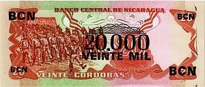 НИКАРАГУА 20000 КОРДОБА (НАДПЕЧАТКА) 2